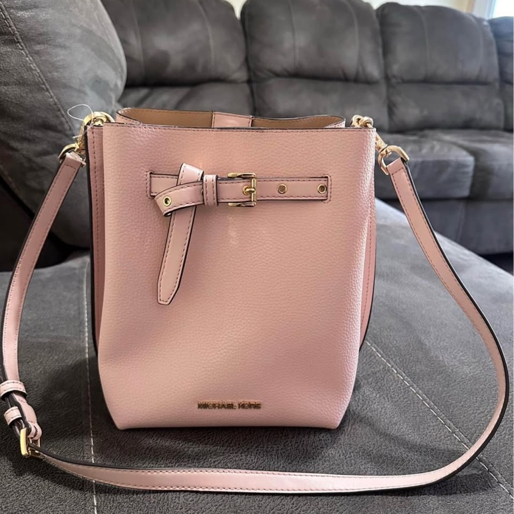Michael Kors Pink Leather Bucket Bag